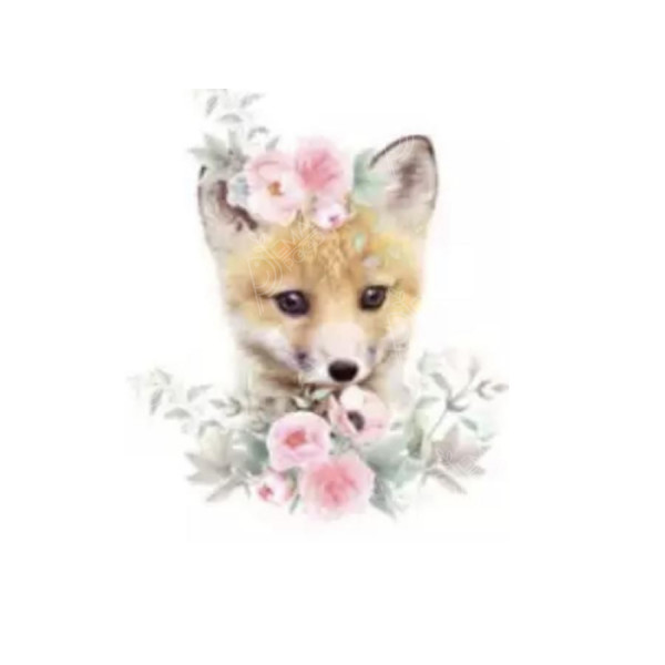 Teemant mosaiik "Fox in Roses" 40x50cm